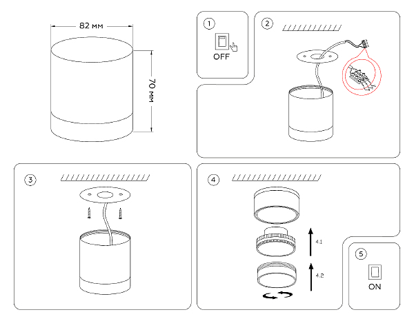 Накладной светильник GX Standard tech TN5351