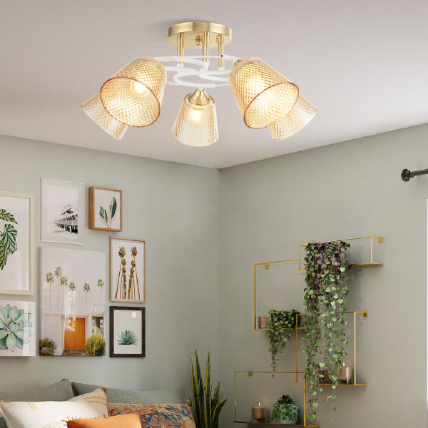 Потолочная люстра AMALFI 323006/5 FG+WT