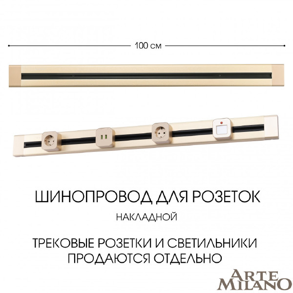 Шинопровод Am-track-sockets 382301TO/100 Gold