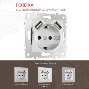Розетка Am-203 203.47-1.silver