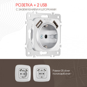 Розетка Am-205 205.47-1.silver