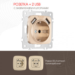 Розетка Am-205 205.47-1.shampan
