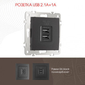 Розетка Am-206 206.46-1.black