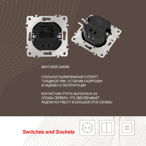 Розетка Am-206 206.46-1.black