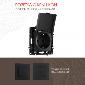 Розетка Am-217 217.41-1.black