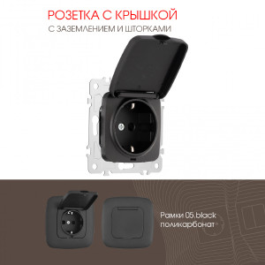 Розетка Am-205 205.41-1.black