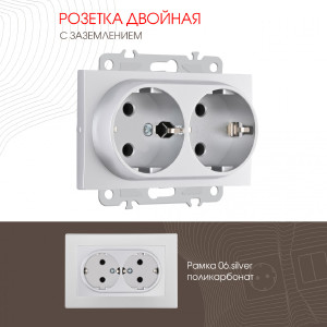 Розетка Am-206 206.40-2.silver