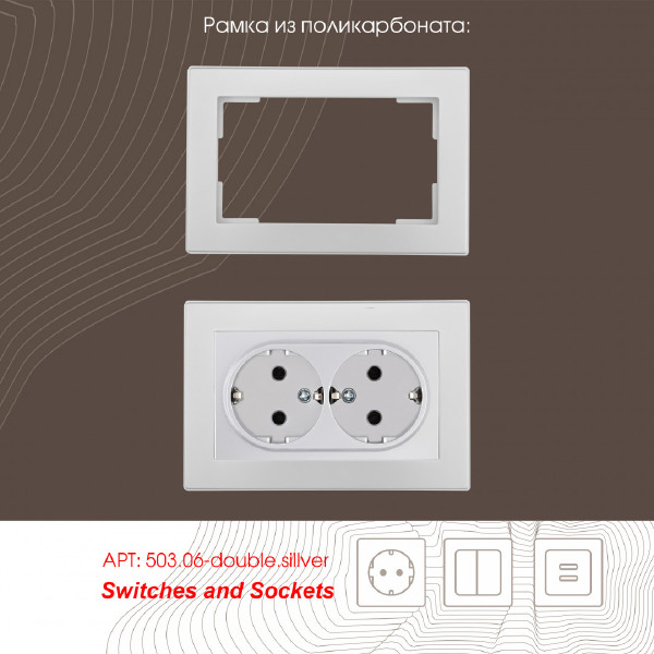 Розетка Am-206 206.40-2.silver