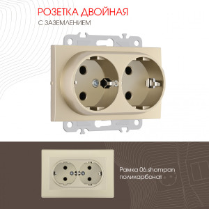 Розетка Am-206 206.40-2.shampan