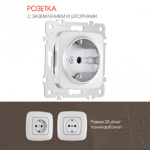 Розетка Am-205 205.40-1.silver