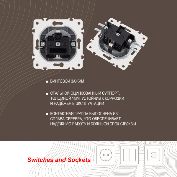 Розетка Am-205 205.40-1.silver
