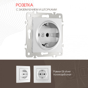 Розетка Am-206 206.40-1.silver