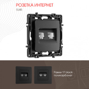 Розетка Am-217 217.45-2.black