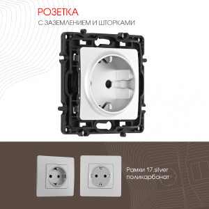 Розетка Am-217 217.40-1.silver