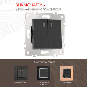 Выключатель Am-203 203.31-2.black