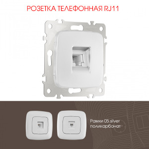 Розетка Am-205 205.51-1.silver