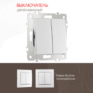 Выключатель Am-206 206.30-2.silver