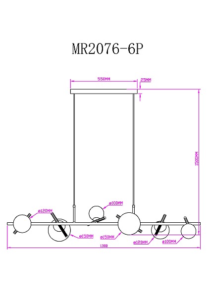 Светильник подвесной Francis MR2076-6P