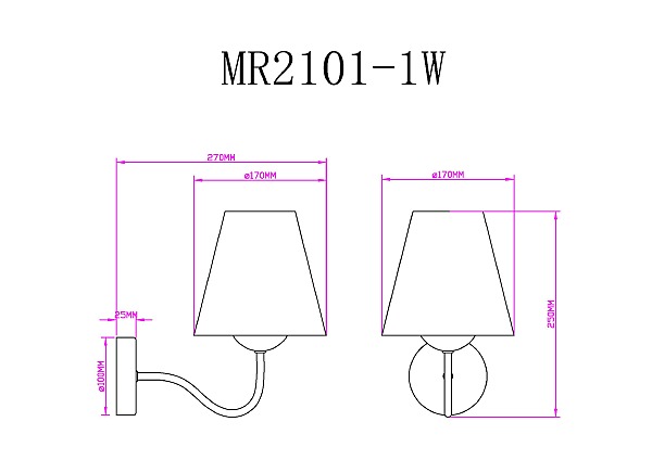 Настенное бра Charlotte MR2101-1W