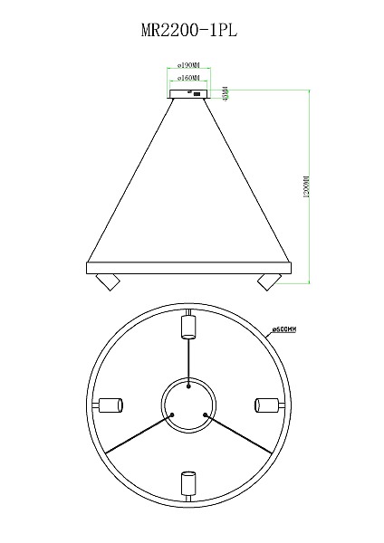 Подвесная люстра James MR2200-1PL