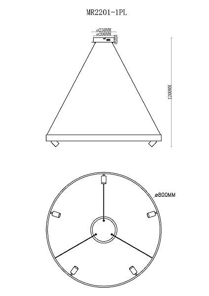 Подвесная люстра James MR2201-1PL