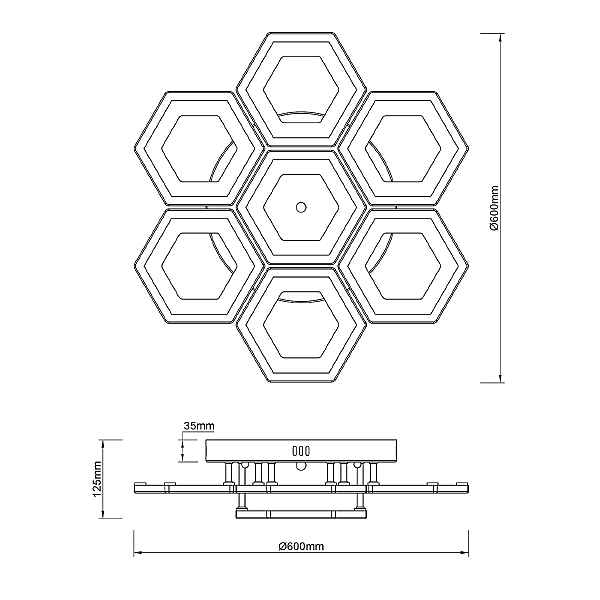 Потолочная люстра Hexagon 10204/7LED