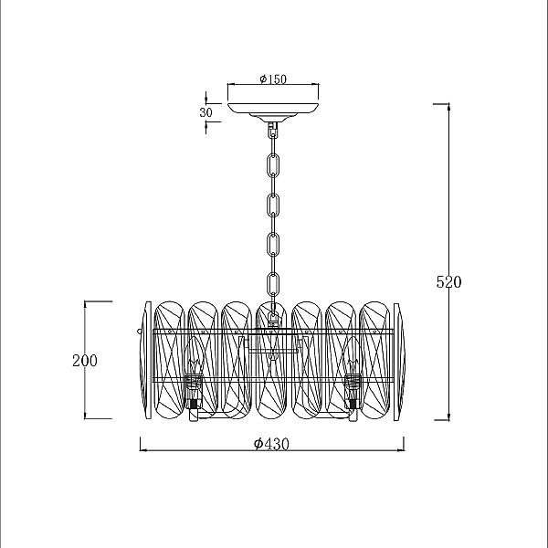 Подвесная люстра Arabana 2114/6S Gold