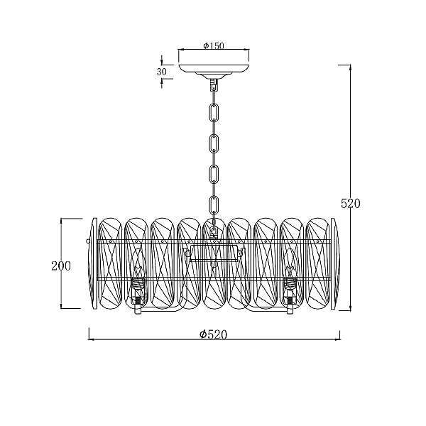 Подвесная люстра Arabana 2114/8S Gold