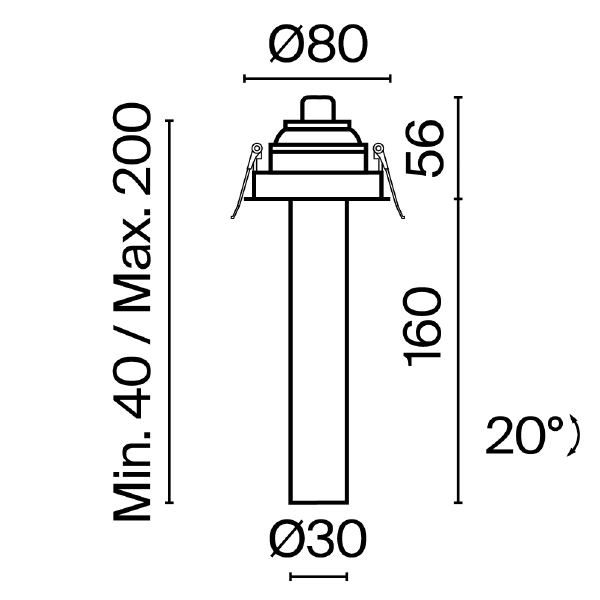 Встраиваемый светильник Focus T C140RS-L200-7W3K-B