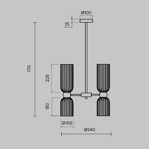 Люстра на штанге Antic MOD302PL-06GR