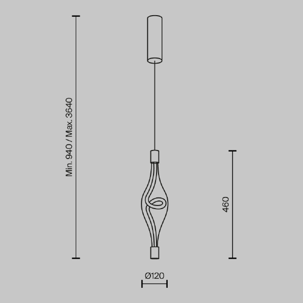 Светильник подвесной Loop MOD290PL-L14BS3K