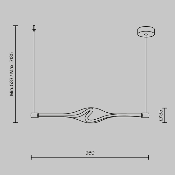 Светильник подвесной Loop MOD290PL-L23BS3K