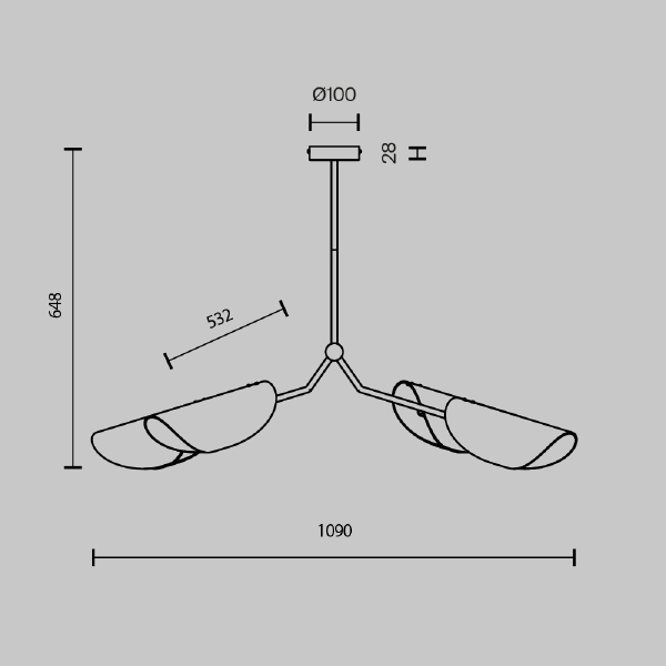 Люстра на штанге Organic MOD225PL-04B