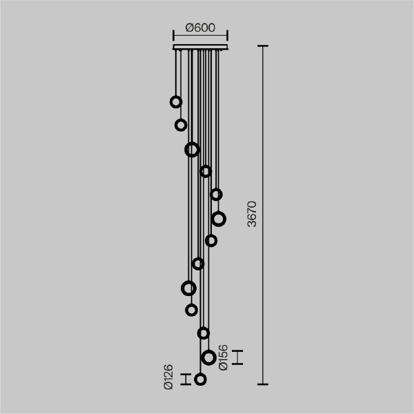 Люстра каскадная Pharao MOD361PL-L58BS3K