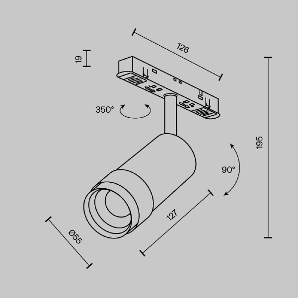Трековый светильник Focus Zoom TR211-1-12W4K-Z-B