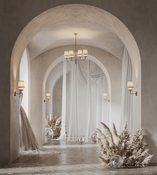 Люстра на штанге Ceramics FR2029PL-04BS