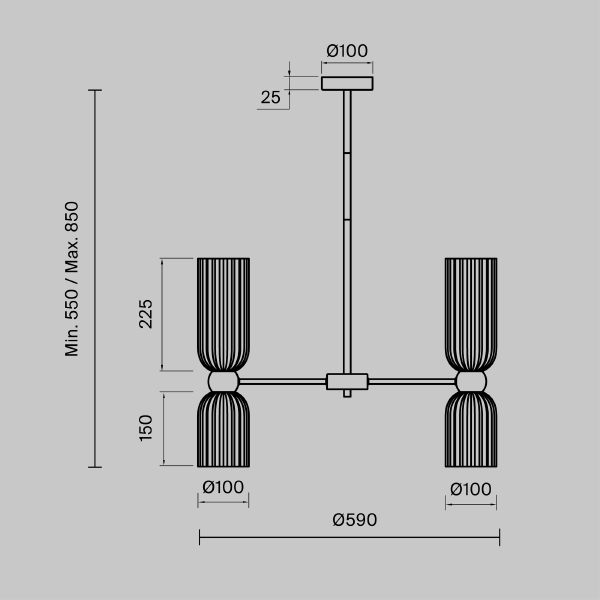 Люстра на штанге Antic MOD302PL-10GR