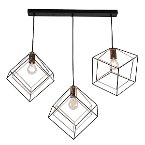 Светильник подвесной Quatro MD.0830-3-P BK+FGD