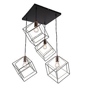 Светильник подвесной Quatro MD.0830-4-P BK+FGD