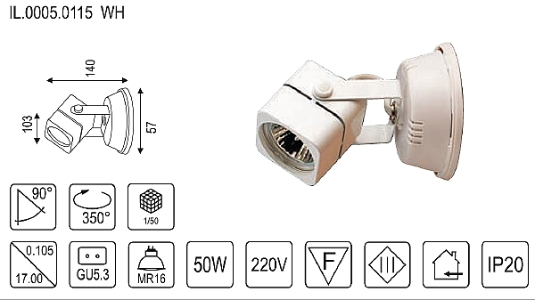 Светильник спот Il.0005.01-02 IL.0005.0215