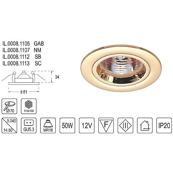 Встраиваемый светильник Il.0008.11 IL.0008.1113