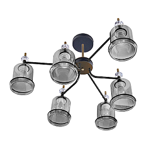 Потолочная люстра IMEX MD.4890-6-S COFFEE+FGD