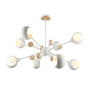 Потолочная люстра IMEX MD.4902-8-S WH+WOOD