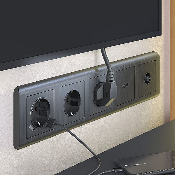 Накладка на механизм Werkel W1196004/ Накладка для розетки HDMI (графит рифленый)
