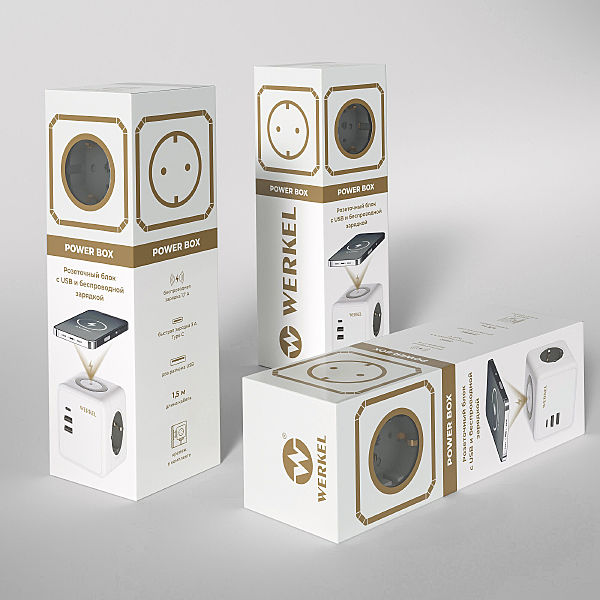 Розетка Werkel W6513501/ Розеточный блок 3-местный + 3 USB + беспроводная зарядка