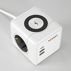 Розетка Werkel W6513501/ Розеточный блок 3-местный + 3 USB + беспроводная зарядка