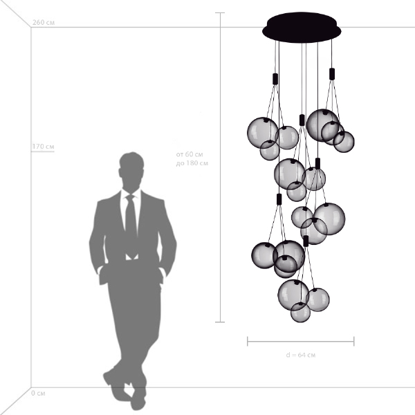 Люстра каскадная Sferetta 801180