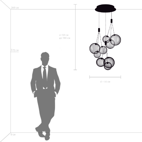 Люстра каскадная Sferetta 801090