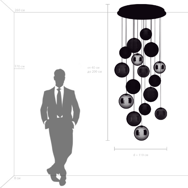 Люстра каскадная Sferetta 801169