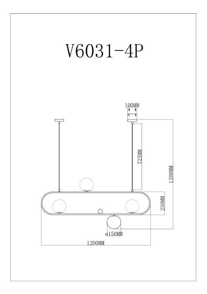 Светильник подвесной Krona V6031-4P